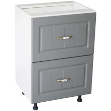 Corp inferior 50 cu 2 sertare metalice greutate Zebra MDF gri dungi